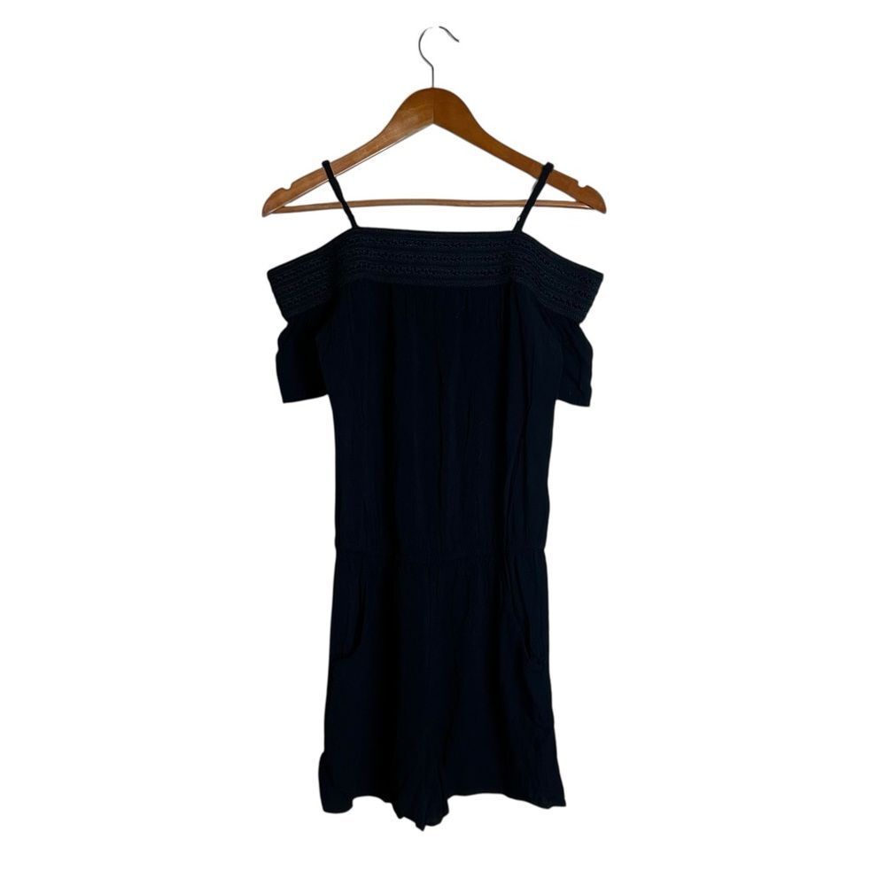 By & By black off shoulder romper. Size medium‎